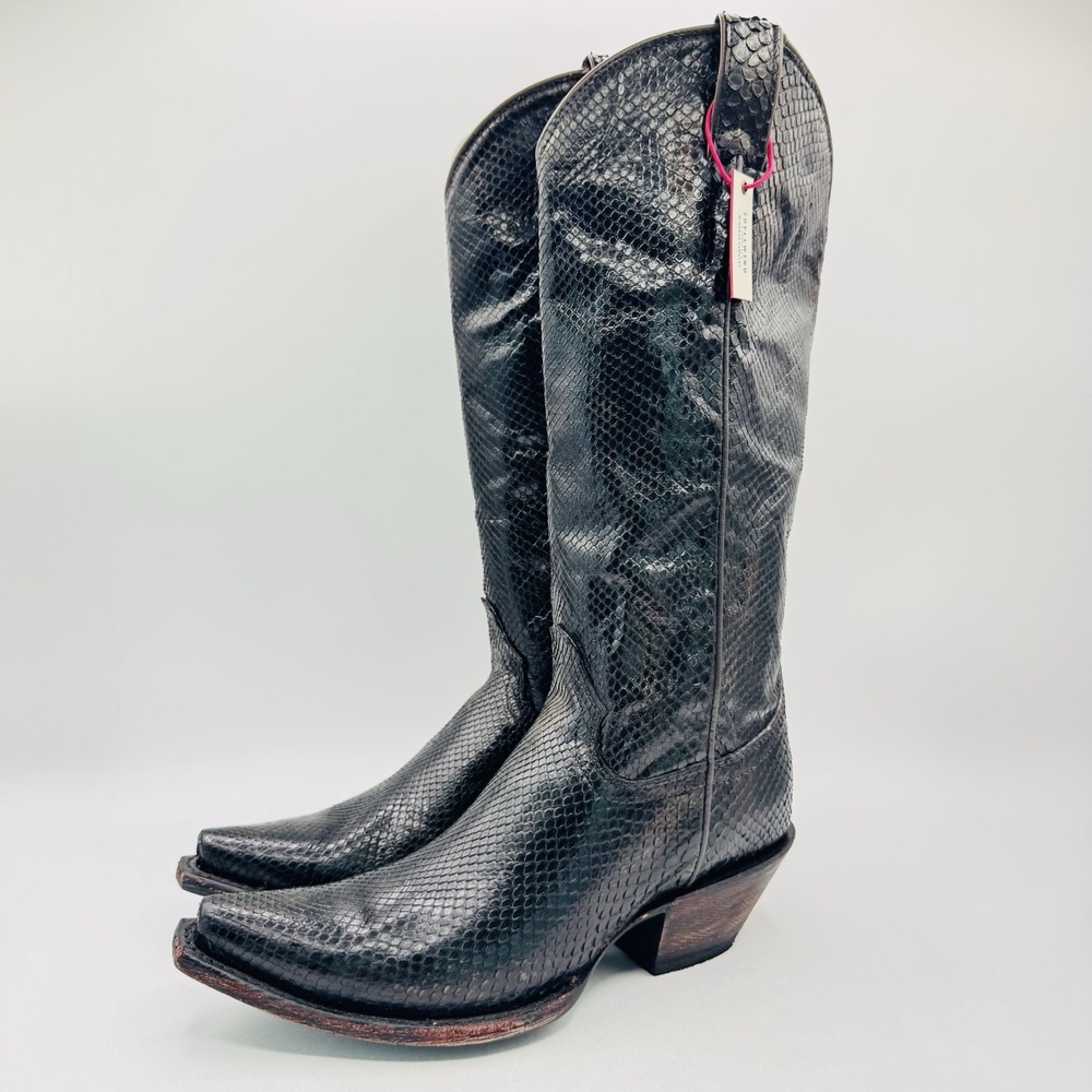 Idyllwind Slay Genuine Python Boots Women's Size 8.5 B Black Metallic Gold